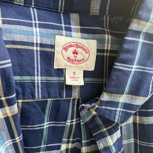 Brooks Brothers Navy and Yellow Plaid Shirt